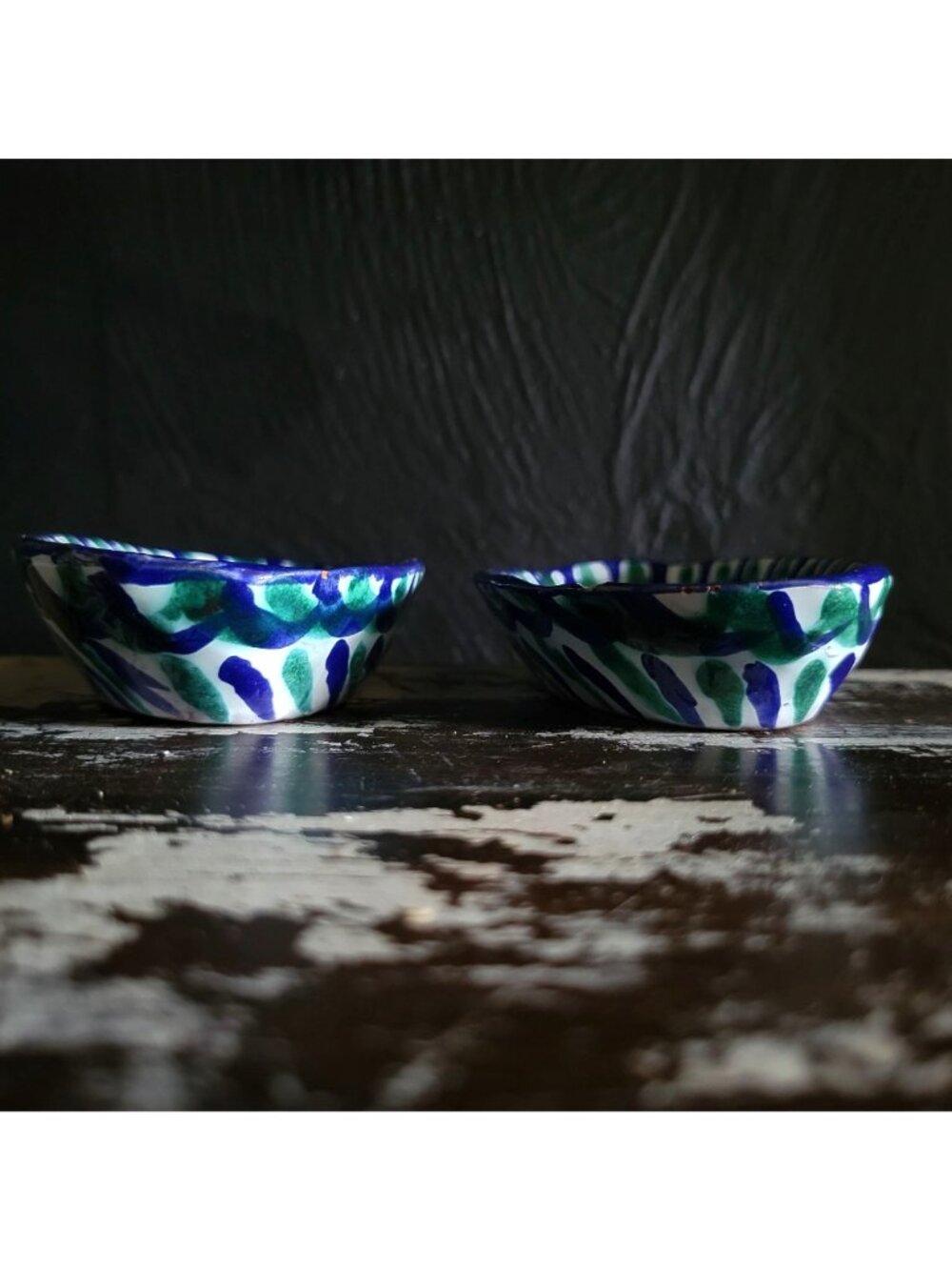 Pair of Small Fajalauza Terracotta Bowls Trinket Dishes Pomegranates - Picture 5 of 9